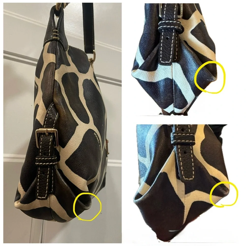 Dooney & Bourke *Blue Duck* Giraffe Print Hobo Bag, EUC